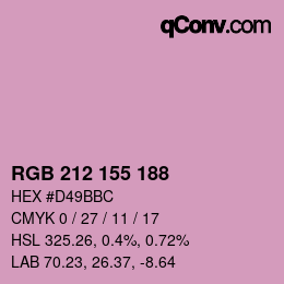 Color code: RGB 212 155 188 | qconv.com
