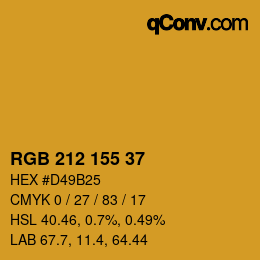 カラーコード: RGB 212 155 37 | qconv.com