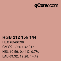 Color code: RGB 212 156 144 | qconv.com