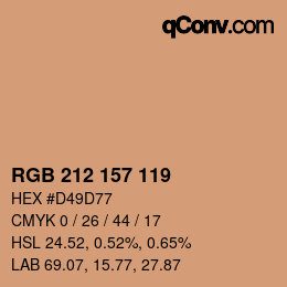 Color code: RGB 212 157 119 | qconv.com
