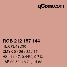 カラーコード: RGB 212 157 144 | qconv.com