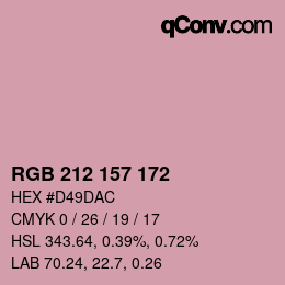 Código de color: RGB 212 157 172 | qconv.com
