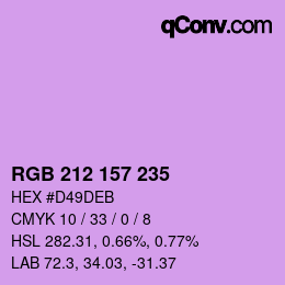 Farbcode: RGB 212 157 235 | qconv.com