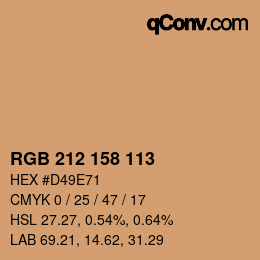 Color code: RGB 212 158 113 | qconv.com