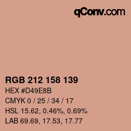 Farbcode: RGB 212 158 139 | qconv.com