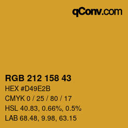 Color code: RGB 212 158 43 | qconv.com