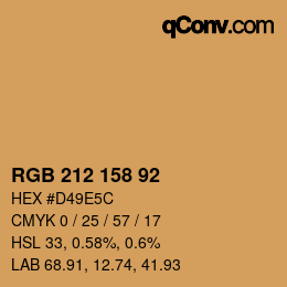カラーコード: RGB 212 158 92 | qconv.com