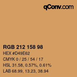 Color code: RGB 212 158 98 | qconv.com