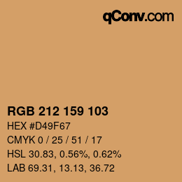 Color code: RGB 212 159 103 | qconv.com