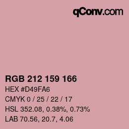 Color code: RGB 212 159 166 | qconv.com