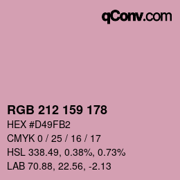 カラーコード: RGB 212 159 178 | qconv.com
