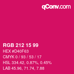 Color code: RGB 212 15 99 | qconv.com