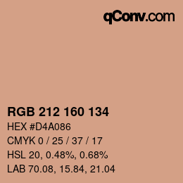 Color code: RGB 212 160 134 | qconv.com