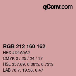 カラーコード: RGB 212 160 162 | qconv.com