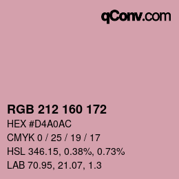 Color code: RGB 212 160 172 | qconv.com