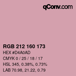 Color code: RGB 212 160 173 | qconv.com