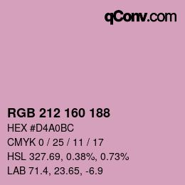 カラーコード: RGB 212 160 188 | qconv.com