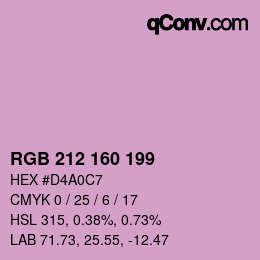 Color code: RGB 212 160 199 | qconv.com