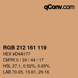 Color code: RGB 212 161 119 | qconv.com