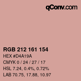Color code: RGB 212 161 154 | qconv.com