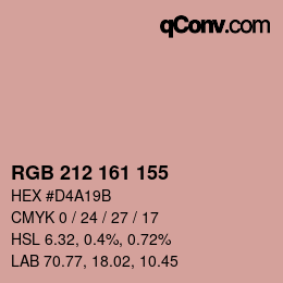 カラーコード: RGB 212 161 155 | qconv.com