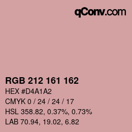 Color code: RGB 212 161 162 | qconv.com