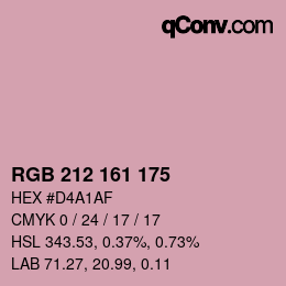 Color code: RGB 212 161 175 | qconv.com