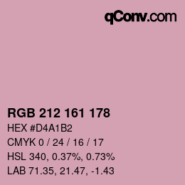 カラーコード: RGB 212 161 178 | qconv.com