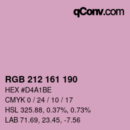 Color code: RGB 212 161 190 | qconv.com