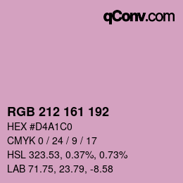 カラーコード: RGB 212 161 192 | qconv.com