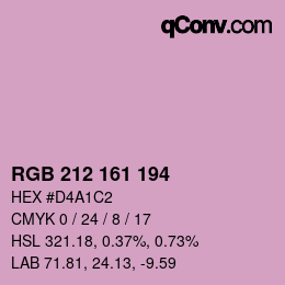 Color code: RGB 212 161 194 | qconv.com