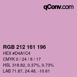 Color code: RGB 212 161 196 | qconv.com