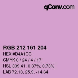 Color code: RGB 212 161 204 | qconv.com