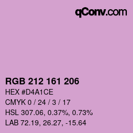 Farbcode: RGB 212 161 206 | qconv.com
