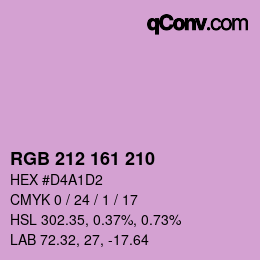 Color code: RGB 212 161 210 | qconv.com