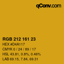 カラーコード: RGB 212 161 23 | qconv.com