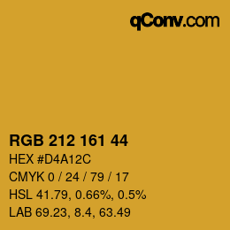 Color code: RGB 212 161 44 | qconv.com