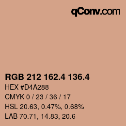 カラーコード: RGB 212 162.4 136.4 | qconv.com