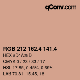 カラーコード: RGB 212 162.4 141.4 | qconv.com