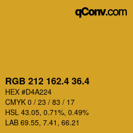 カラーコード: RGB 212 162.4 36.4 | qconv.com