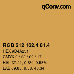 カラーコード: RGB 212 162.4 81.4 | qconv.com