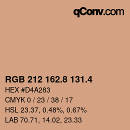 カラーコード: RGB 212 162.8 131.4 | qconv.com