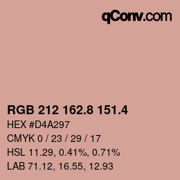 カラーコード: RGB 212 162.8 151.4 | qconv.com