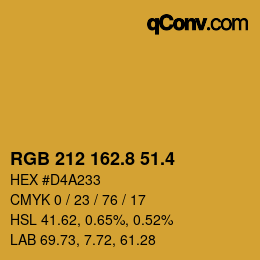 カラーコード: RGB 212 162.8 51.4 | qconv.com