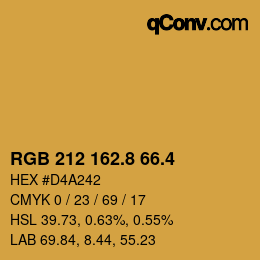 カラーコード: RGB 212 162.8 66.4 | qconv.com