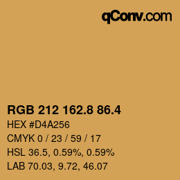 カラーコード: RGB 212 162.8 86.4 | qconv.com