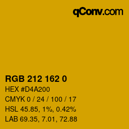 Color code: RGB 212 162 0 | qconv.com