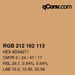 Color code: RGB 212 162 113 | qconv.com