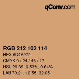 Código de color: RGB 212 162 114 | qconv.com