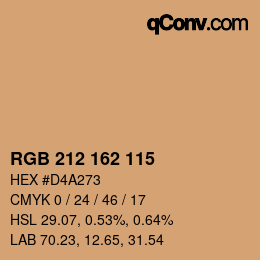 Color code: RGB 212 162 115 | qconv.com